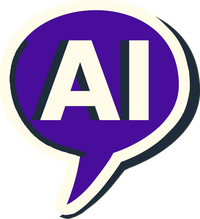 Logo: Sprechblase mit AI